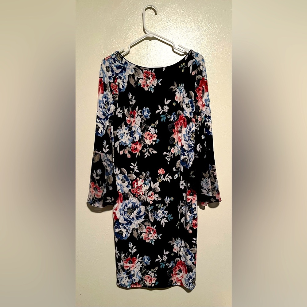 White House Black Market Floral Black Dress